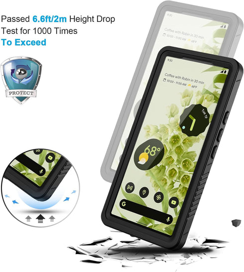 Lanhiem for Google Pixel 6 Case, IP68 Waterproof Dustproof with Built-in Screen Protector, Heavy Duty Full Body Protective Phone Case for Pixel 6,...