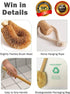 Updated Modern Version Toilet Bowl Brush, Natural Coconut Fiber Brush Head and Beechwood Handle for Bathroom Toilet - Sturdy, Deep Cleaning, Eco-F...