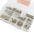 60 Sets Silver Chicago Screws Assorted Kit Screw Posts Metal Accessories Nail Rivet Chicago Button for DIY Leather Decoration Bookbinding Slotted ...