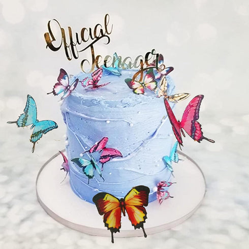 Set of 24 Piece 2" Edible Wafer Paper Big Colorful Butterflies for Cake/Cupcake (colorful)...