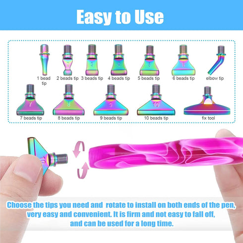 ZYNERY 27 PCS Diamond Painting Pens Kit, 12 PCS Metal Screw Thread Tips Stainless Steel Tips with 12 Clay, Diamond Art Pens 5D Diamond Painting To...
