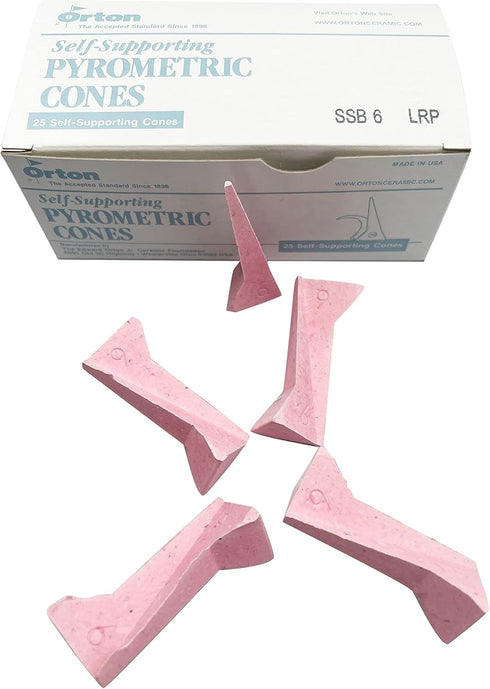 Self-Supporting Pyrometric Cones for Accurate Firings in Industrial, Pottery and Hobby Kilns - Cone 6 (Pkg/25)...