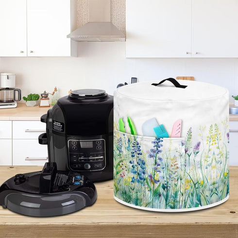 Watercolor Floral Air Fryer Cover Dust Cover Kitchen Appliance Dust Cover with Pocket and Top Handle 6 Quart...