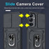 Janmitta for Samsung Galaxy A55 5G Case Built in Slide Camera Lens Cover+Screen Protector+Finger Ring Holder Kickstand,Heavy Duty Shockproof Full ...
