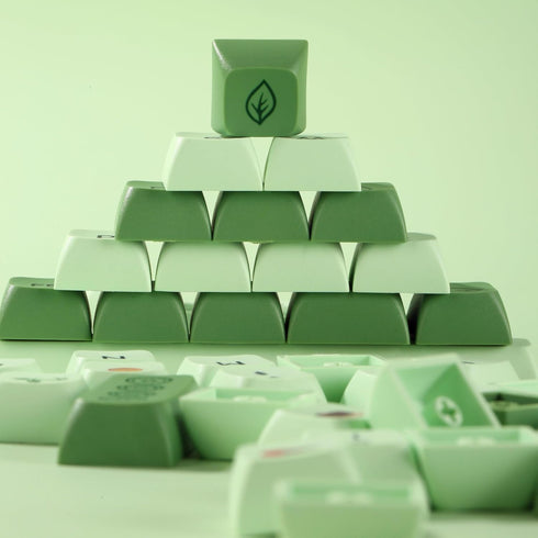 BOYI Matcha Custom 124 Key PBT Dye-Sublimated Keycaps,XDA Profile Matcha Green Tea English keycap Full Set for Cherry MX Switches,Universal Compat...