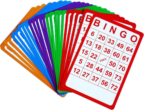 Yuanhe 100 Bingo Cards Resuable Bingo Paper Game Cardstock Bulk, 5 Colors...