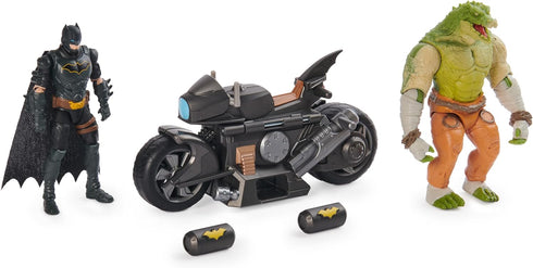 DC Comics, Batman Transforming Batcycle Battle Pack with Exclusive 4-inch Killer Croc and Batman Action Figure, Kids Toys for Boys and Girls Ages ...