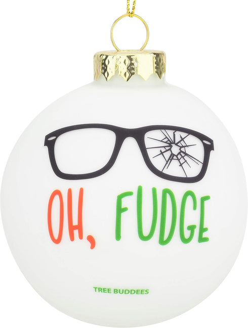 Tree Buddees Oh Fudge Funny Glass Christmas Ornament...