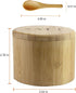 Salt Cellar, Bamboo Salt Box, Salt Container With Spoon, Salt Holder With Lid, Salt Shaker, Cumin and Pepper Bowl with Magnetic Swivel Lid...