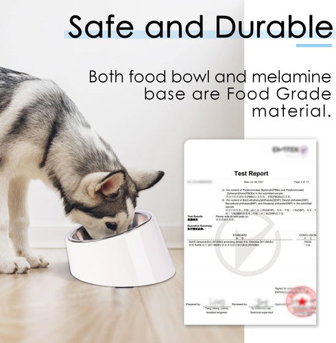 Super Design Mess Free 15° Slanted Bowl for Dogs and Cats, Tilted Angle Bulldog Bowl Dog Feeder, Non-Skid & Non-Spill, Easier to Reach Food S/0.5 ...