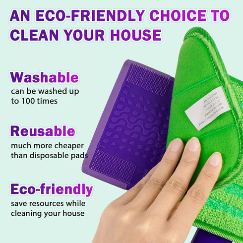 Orighty Reusable Mop Pads Compatible with Swiffer WetJet - Microfiber Pad Refill Machine Washable for Household Cleaning - Cleaning Floor Mop Head...