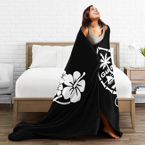 Guam Flower Hibiscus Decal Throw Blanket Ultra-Soft Cozy Lightweight Micro Sherpa Plush Fleece Blanket for Bed Soft Couch Living Room,All Season 5...