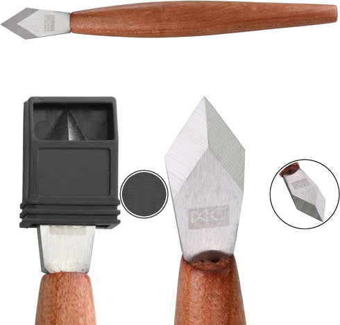 Marking Knife with Plastic Protector, Marking Gauge Woodworking, Premium Woodworking Tool with High Speed Steel Sharp Blade, Beautiful Rose Wood H...
