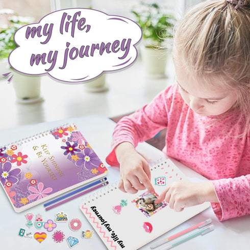 2-Pack DIY Journal Kit - 150+Pcs Gifts for 8 + Year Old Girls - Cool Birthday Gifts Ideas for Girls - Art & Crafts for Tween Kid - Teen Girls Tren...