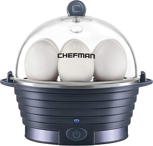 Chefman Electric Egg Cooker Boiler, Rapid Poacher, Food & Vegetable Steamer, Quickly Makes Up To 6, Hard, Medium or Soft Boiled, Poaching/Omelet T...