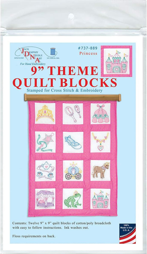 Jack Dempsey Quilt Blocks 9" Princess, 12pc...
