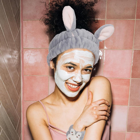 6Pcs Spa Headbands and Wrist Washbands Set, Bunny Ear Headbands for Washing Make Up Headbands, Skincare Headbands Easter Rabbit Face Wash Headband...
