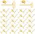 Earring Posts Stainless Steel, Flasoo 1200Pcs Hypoallergenic Earrings Posts and Backs, Gold Flat Pad Ear Ring Studs with Clutch for Earring Making...