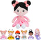 OUOZZZ Soft Baby Doll for Girls - My First Baby Doll Birthday Gifts for Girls Plush Rag Dolls Asian Doll Black Hair Pink Dress Toy for Toddlers Ki...