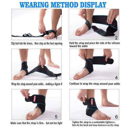 Ankle Support,Adjustable Ankle Brace Breathable Nylon Material Super Elastic and Comfortable,1 Size Fits all, Suitable for Sports (blue 1)...