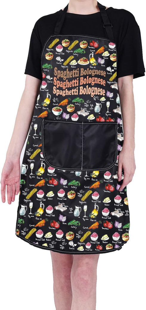 PXTIDY Spaghetti Bolognese Recipe Apron Pasta Dinner Cooking Apron Italian Cook Apron Pasta Lover Gift for Chefs...