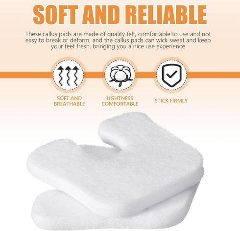 80 Pcs Callus Cushions U Shaped Felt Callus Pads Self Adhesive Foot Pads Soft Callous Pads for Foot for Protect Calluses from Rubbing on Shoes Pai...