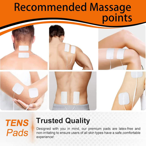 10PCS TENS Unit Replacement Pads 2x4, Reusable Electrodes for Muscle Stimulator Machine, Compatible with AUVON TENS, TENS 7000, Etekcity Tens Unit...