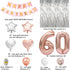 Happy 60th Birthday Decorations for Woman-Complete 60 Party Decor-Rose Gold 60th Birthday Balloons Kit for Women with 40" Giant 60 Number Balloon...