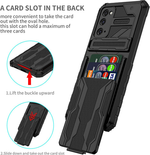 Samsung Galaxy S20 FE 5G Case Wallet with Detachable Card Holder, Built-in Stand with Screen Protector, 360 Full Body Shockproof Heavy Duty Case f...
