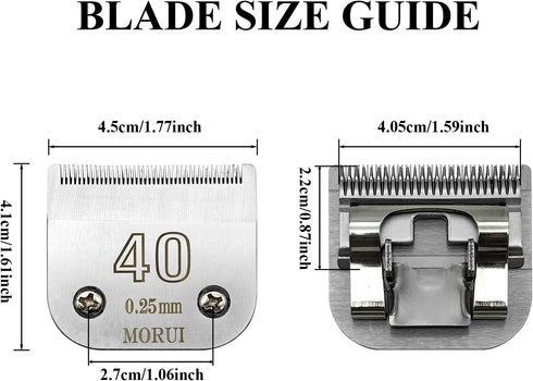 40 Cut Length 1/100"(0.25mm) Detachable Pet Dog Clipper Blades UltraEdge Series Compatible with Most Andis,Oster A5 Wahl KM Series Clippers...