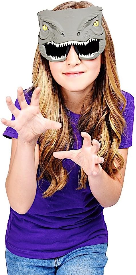 Sun-Staches Jurassic World Blue Raptor Costume Sunglasses | Dinosaur Party Favors | UV400 | One Size Fits Most...
