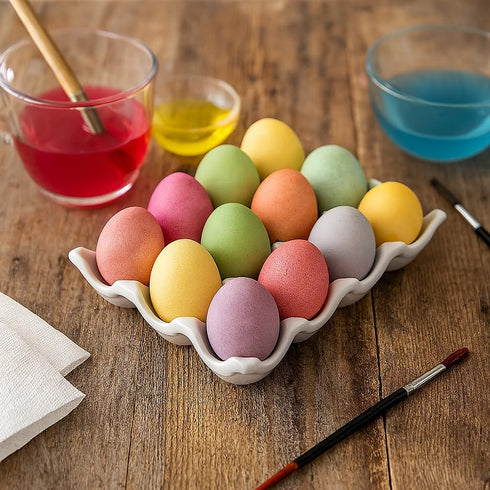 HIC Kitchen Egg Crate, Fine Porcelain, Holds 1 Dozen Eggs...