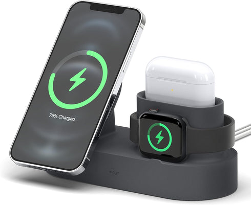 elago MS Charging Station 2 - Compatible with iPhone 15, iPhone 14, MagSafe Charger, iPhone 13, iPhone 12 AirPods Pro 2, AirPods Pro, and All Appl...