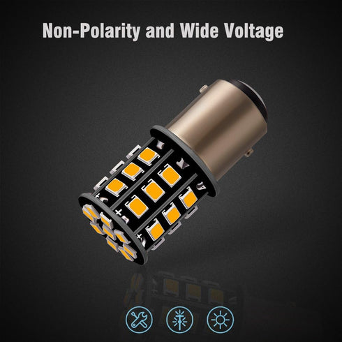 1157 2057 2357 7528 BAY15D LED Bulbs Amber Yellow, 12-24V Super Bright 1000 Lumens Replacement for Turn Signal Blinker Lights, Side Marker Lights ...