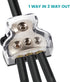 3 Way Power Distribution Block Zine-Alloy, 0/2/4 Gauge in 4/8 Gauge Out Auto Car Audio Distribution Connecting Block, 3 Way Ground Distribution Bl...