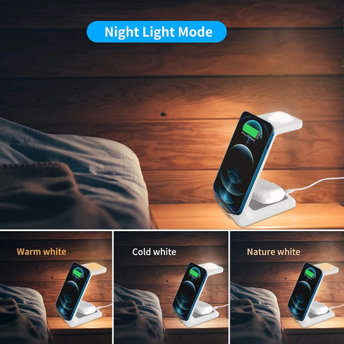 Wireless Charger,Upgraded 2 in 1 iPhone Charging Station with LED,Charging Dock for iPhone 14/14 Pro/13/13 Pro/12/12 Pro,Samsung,AirPods(White)......