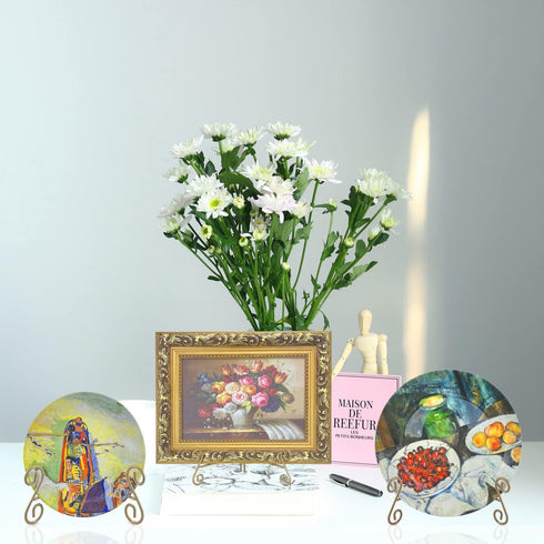 Plate Stands for Display, 10 Inch Plate holders Stands for Display, Gold Iron Plate Easel for Photos, Picture Frames, Cookbooks, Card and Decorati...