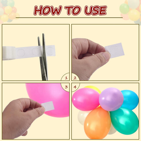 600PCS Glue Balloon Dots, Removable Balloon Sticky Spots,Extra Strong Glue Balloon Dots Double Sided for Birthday Party Wedding Christmas Decorati...