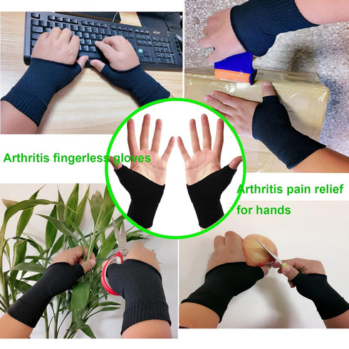 Thumb Arthritis Wrist Brace Compression Gloves,Comfort Fingerless Crocheting Arthritis Support Glove,Relief Carpal Tunnel and Thumb Arthritis Pain...