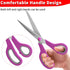 Scissors, 8.5" Scissors All Purpose Comfort Grip Stainless Steel Sharp Scissors for Office School Home Supplies, Right/Left Handed, (6 pack)...