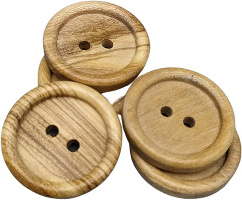 Olive Wood Buttons - 2 holes / 5 sizes - (12, 15, 18, 20 y 25 mm) - Manufactured in EUROPE (20 mm)...
