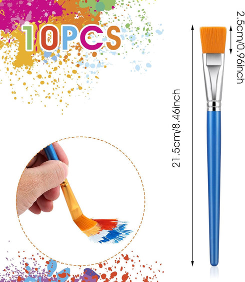 20 Pcs Flat Paint Brushes for Acrylic Painting, 1 Inch Art Paint Brushes Artist Painting Brush for Acrylic Watercolor Oil Detail Painting...