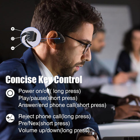 Open Ear Air Conduction Headphones with Mic Bluetooth Wireless Sport Headset Stereo Sound IP67 Waterproof Ultra light Weight for Running Hiking Cy...