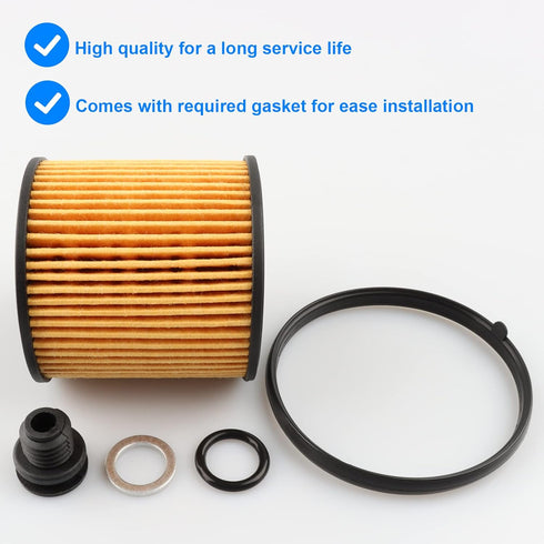 Engine Oil Filter, Replace 26350-2J000, 263502J000, S11913 Compatible with Hyundai 2.0L - 2021-2023 Elantra 2.0L, 2022-2023 Kona 2.0L, 2020-2022 S...