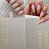 Gold Nail Art Stickers Metallic Line Nail Decals 3D Self-Adhesive Gold Silver Curve Stripe Wave Nail Design Luxury French Tip Manicure Nail Art Su...