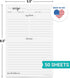 321Done Recipe Paper 5.5x8.5 White, 50-Pack, Made in USA, Blank Recipe Paper to Write in Your Own Recipes, Minimalist Half-Letter Size Refill Page...