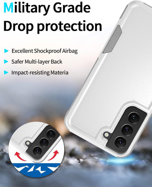 for Galaxy S22 Case Magnetic Compatible with MagSafe, Drop Protection Rugged Shockproof Phone Cover for Samsung Galaxy S22 (White)...
