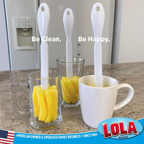 Lola Products Glass & Jar Sponge Brush, Star Shaped, Foam Material, Dishwasher Safe, Non-Scratch, Perfect for Glasses, Jars, Mugs, Bottles. 6 Pack...