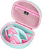 Hard Travel Case for Riwbox CT-7 CT-7S / iClever HS01 / FosPower Cat Ear LED Light Kids Wireless Headphones, Protective Carrying Storage Bag (Pink...