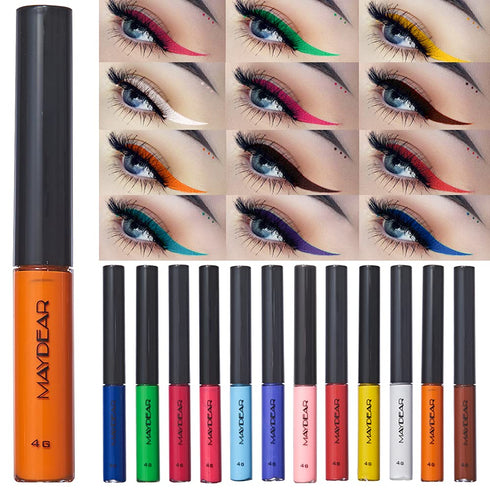 Maydear Matte Liquid Eyeliner Set, 12 Colors Matte Waterproof Highly Pigmented Eye Liner Pencil...